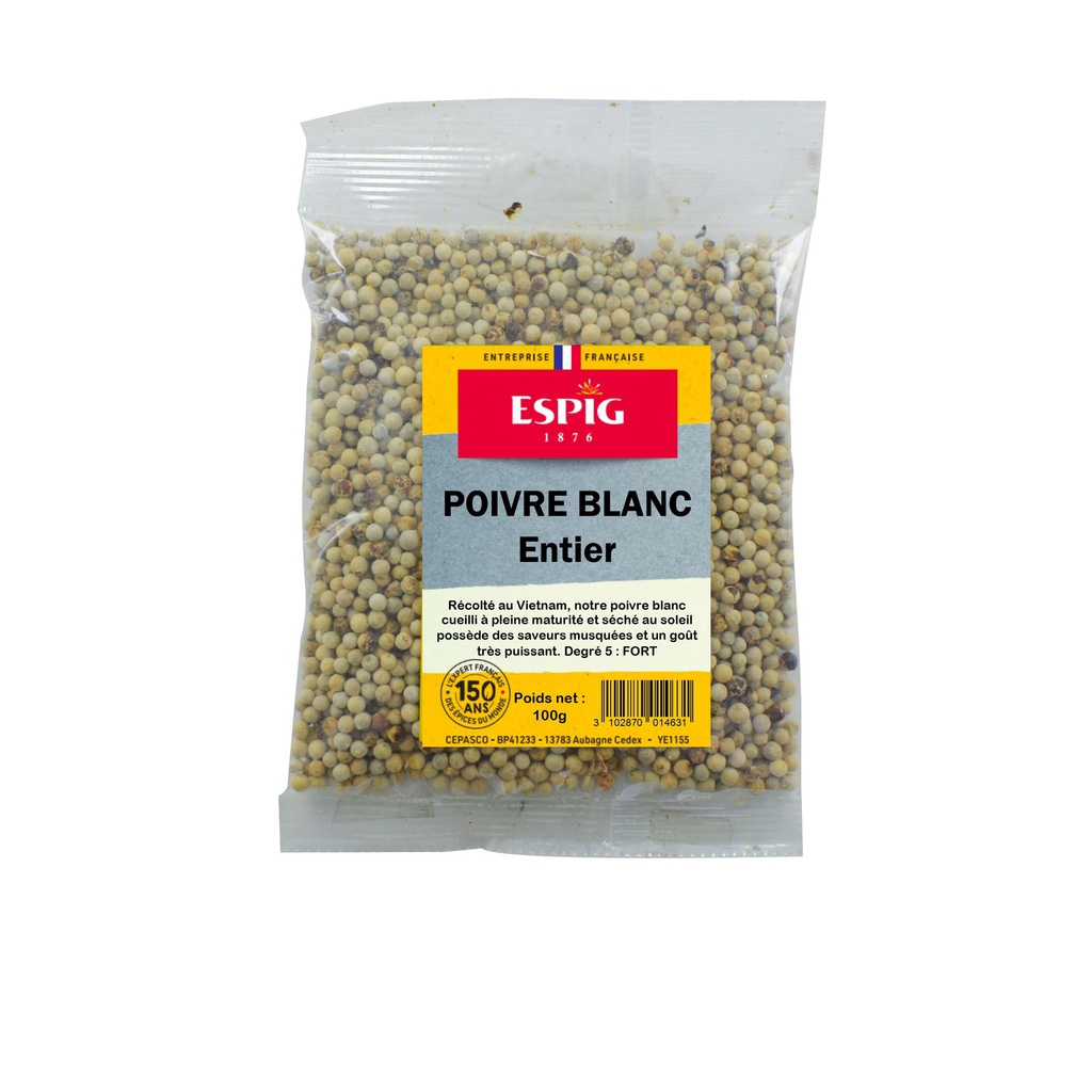 POIVRE BLANC ENTIER ESPIG (20x100g)