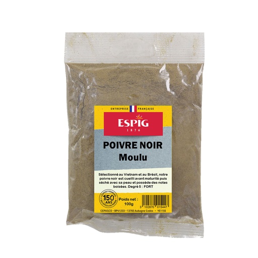 [EPS.ESPIG.PNM100G] POIVRE NOIR MOULU ESPIG (20x100g)