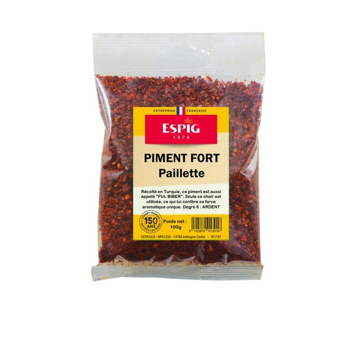 [EPS.ESPIG.PFPC100G] PIMENT FORT PAILLETTE CON ESPIG (20x100g)